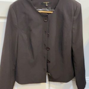 Women’s lined chocolate brown suit jacket